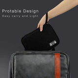 Travel Portable Strap Data Cable Storage Bag, Red, Purple, Grey, Navy Blue, Black