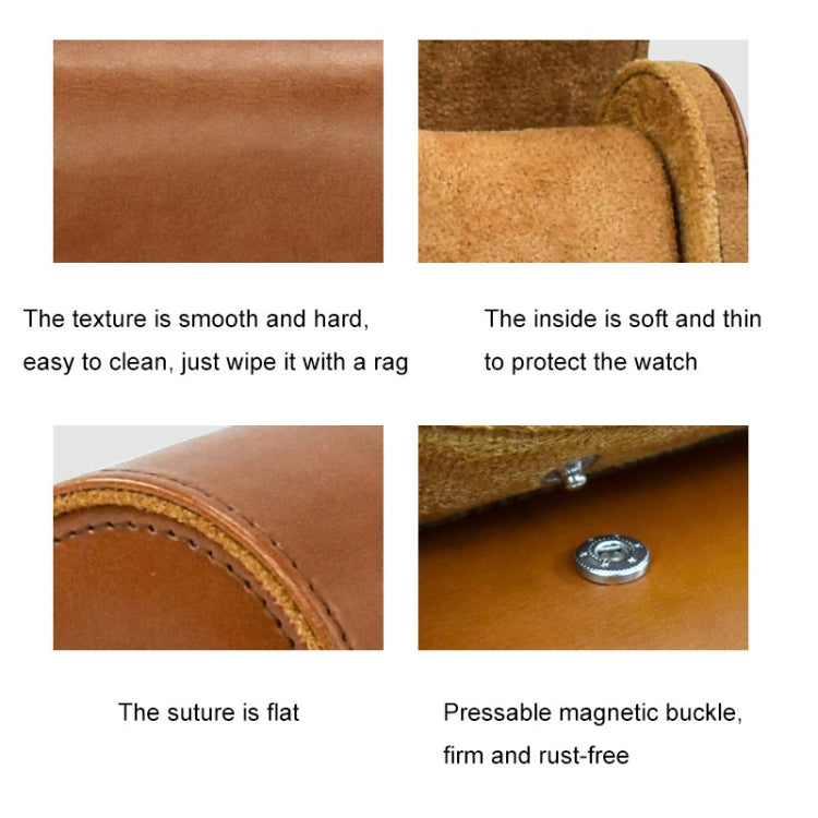 PU Leather Watch Protective Dustproof Display Box Portable Storage Box, Black, Brown
