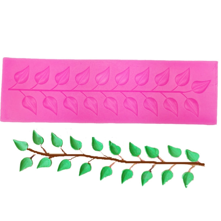 Long Strip Lace Tree Leaf Fondant Silicone Mold, Long Strip Lace