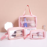2 PCS Frosted Translucent Waterproof Storage Bag Cosmetic Bag Swimming Bag Wash Bag, Black M, Black M 2 Handles, Black L, Pink S, Pink M, Pink M 2 Handles, Pink L, White S, White M, White M 2 Handles, White L, Blue S, Blue M, Blue M 2 Handles, Blue L