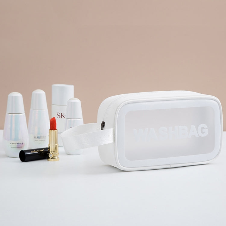 2 PCS Frosted Translucent Waterproof Storage Bag Cosmetic Bag Swimming Bag Wash Bag, Black M, Black M 2 Handles, Black L, Pink S, Pink M, Pink M 2 Handles, Pink L, White S, White M, White M 2 Handles, White L, Blue S, Blue M, Blue M 2 Handles, Blue L White S