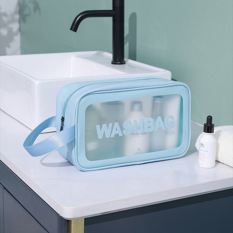 2 PCS Frosted Translucent Waterproof Storage Bag Cosmetic Bag Swimming Bag Wash Bag, Black M, Black M 2 Handles, Black L, Pink S, Pink M, Pink M 2 Handles, Pink L, White S, White M, White M 2 Handles, White L, Blue S, Blue M, Blue M 2 Handles, Blue L Blue S