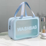2 PCS Frosted Translucent Waterproof Storage Bag Cosmetic Bag Swimming Bag Wash Bag, Black M, Black M 2 Handles, Black L, Pink S, Pink M, Pink M 2 Handles, Pink L, White S, White M, White M 2 Handles, White L, Blue S, Blue M, Blue M 2 Handles, Blue L Blue L