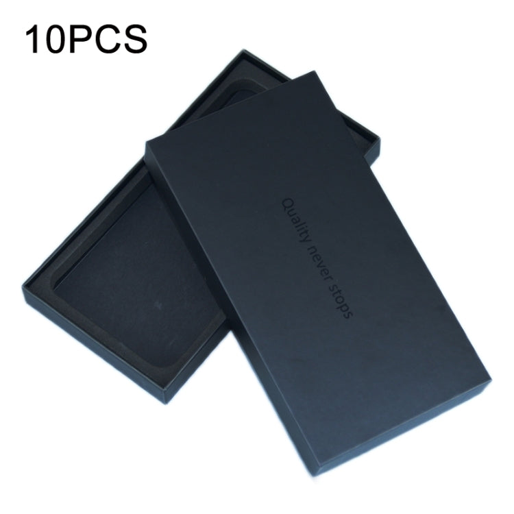 10 PCS Solid Color Phone Case/Tempered Film/Support Frame Box, All Black All Black