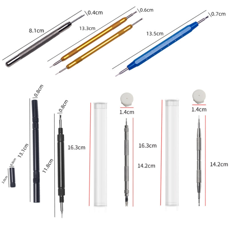 Single -headed Watch Repair Tool Ear Batch Replacement Watch Strap Tool, 10 Pair Silver, 10 Pair Golden, 5 PCS Screw Gold, 5 PCS With Scale Blue, With Scale Golden, 5 PCS With Scale Black, With Packaging A, With Packaging B, 10 PCS Single -headed    ...