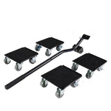 5 In 1 Universal Wheel Heavy Object Moving Tool, Square Aggravated, Black Square Aggravator, Black Round Aggravator