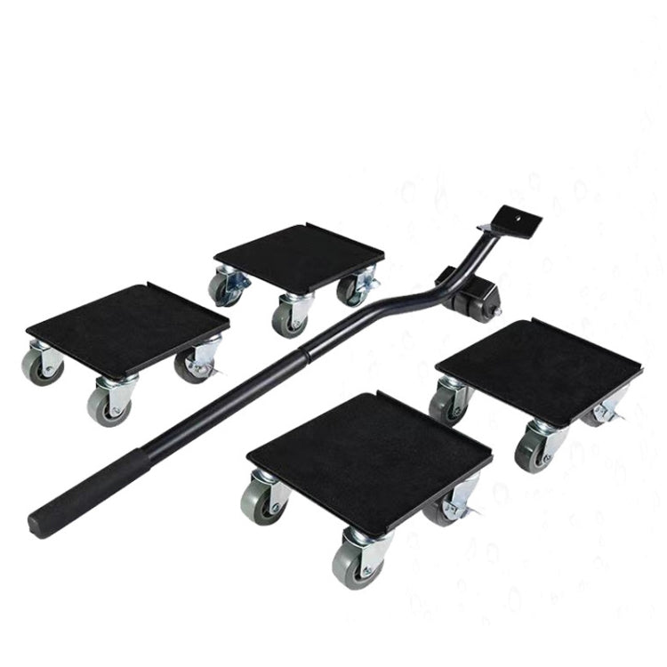 5 In 1 Universal Wheel Heavy Object Moving Tool, Square Aggravated, Black Square Aggravator, Black Round Aggravator