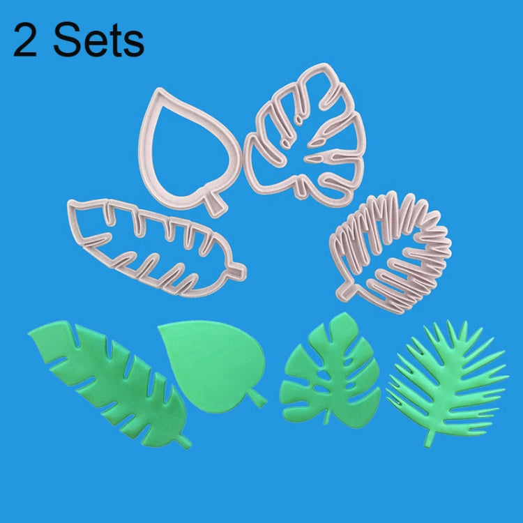 2 Sets 4 In 1 Tropical Leaf Fondant Cake Mold Cookie Mold, Tropical Leaf Tropical Leaf