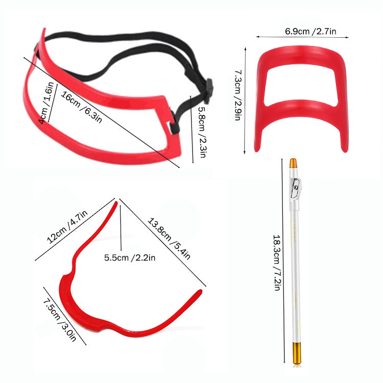 2 Sets Beard Styling Board Shaving Barber Tools, Style:, Shape Ruler+Pen, Shape Ruler+Pen+Bearded Model, Shape Ruler x 2+Pen+Bearded Model