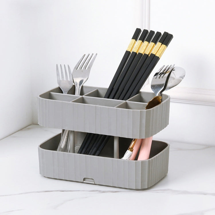 Kitchen Spoon Knife Rack Draining Chopsticks Cage Multifunctional Storage Box, 2 PCS Grey