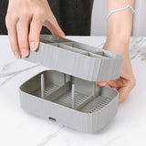 Kitchen Spoon Knife Rack Draining Chopsticks Cage Multifunctional Storage Box, 2 PCS Grey