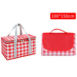 JY2209 Camping Moistureproof Portable Picnic Basket Set, Spec:, Red White, Yellow White, Leaves, Red White+150x100cm, Yellow White+150x100cm, Leaves+150x100cm, Red White+150x200cm, Yellow White+150x200cm, Leaves+150x200cm, Red White+200x200cm          ...