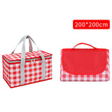 JY2209 Camping Moistureproof Portable Picnic Basket Set, Spec:, Red White, Yellow White, Leaves, Red White+150x100cm, Yellow White+150x100cm, Leaves+150x100cm, Red White+150x200cm, Yellow White+150x200cm, Leaves+150x200cm, Red White+200x200cm          ...