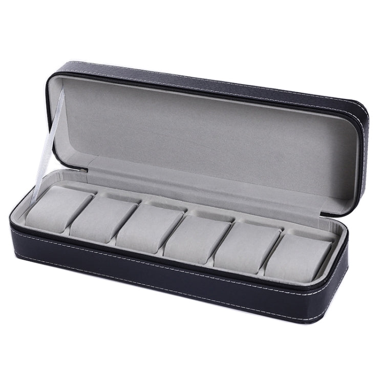 6 Bit Zipper Watch Box Storage Display Box PU Zipper Bag Watch Box, 6 Bit