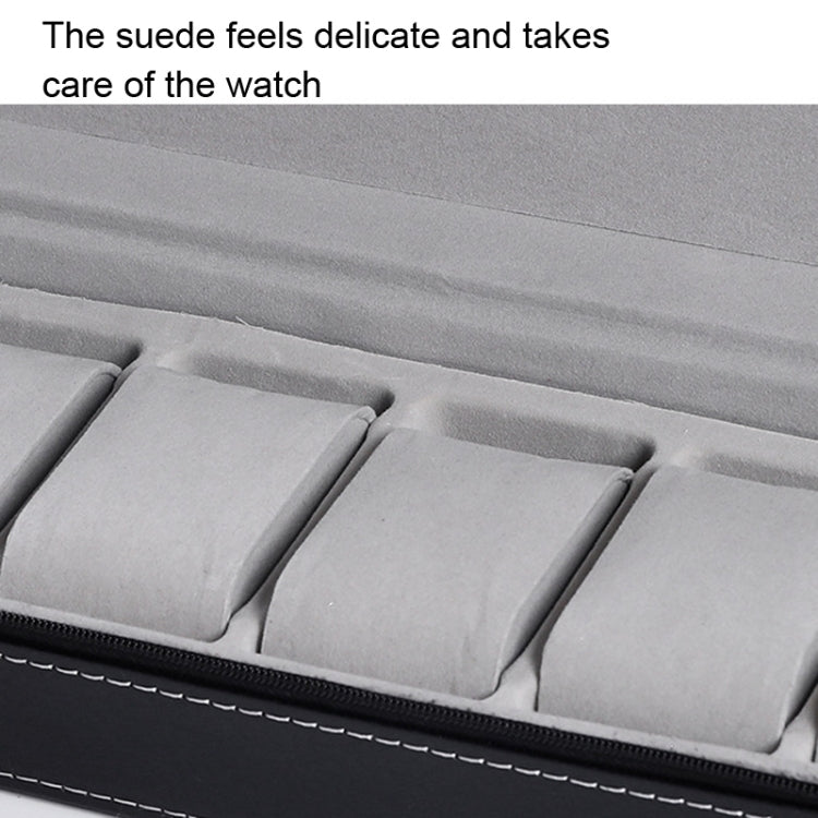 6 Bit Zipper Watch Box Storage Display Box PU Zipper Bag Watch Box, 6 Bit