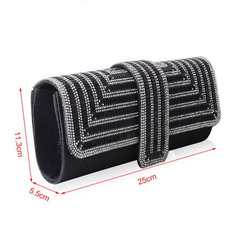 Ladies Evening Bag Shoulder Bag Hand Messenger Bag, Silver, Black