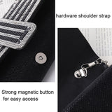 Ladies Evening Bag Shoulder Bag Hand Messenger Bag, Silver, Black