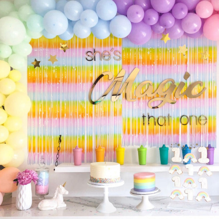 2 PCS 2M Birthday Party Decoration Background Rain Curtain