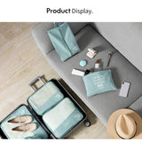 RH2203 6 In 1 Travel Portable Storage Bag Set Without Suitcase, Yellow, Black, Pink, Khaki, Navy Blue, Green