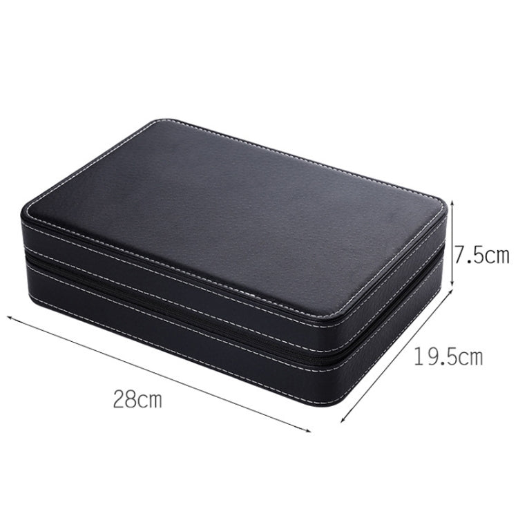 10 Bit Zipper Watch Box Storage Display Box PU Zipper Bag Watch Box, 10 Bit