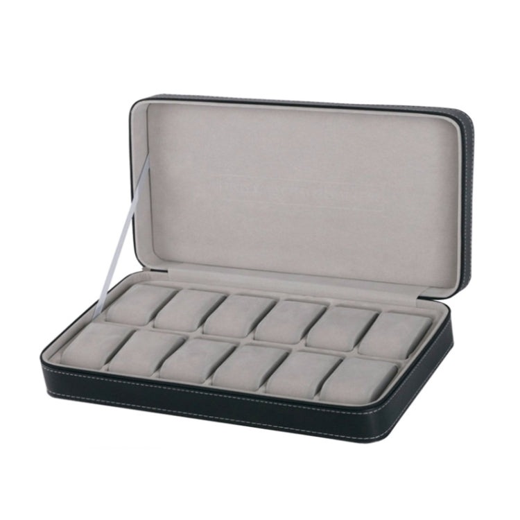 12 Bit Zipper Watch Box Storage Display Box PU Zipper Bag Watch Box, 12 Bit