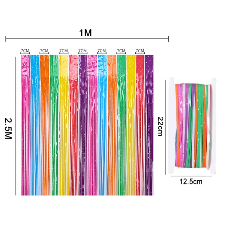 1x2.5M Splicing Color Rain Curtain Birthday Party Surprise Arrangement Props, 1x2.5M