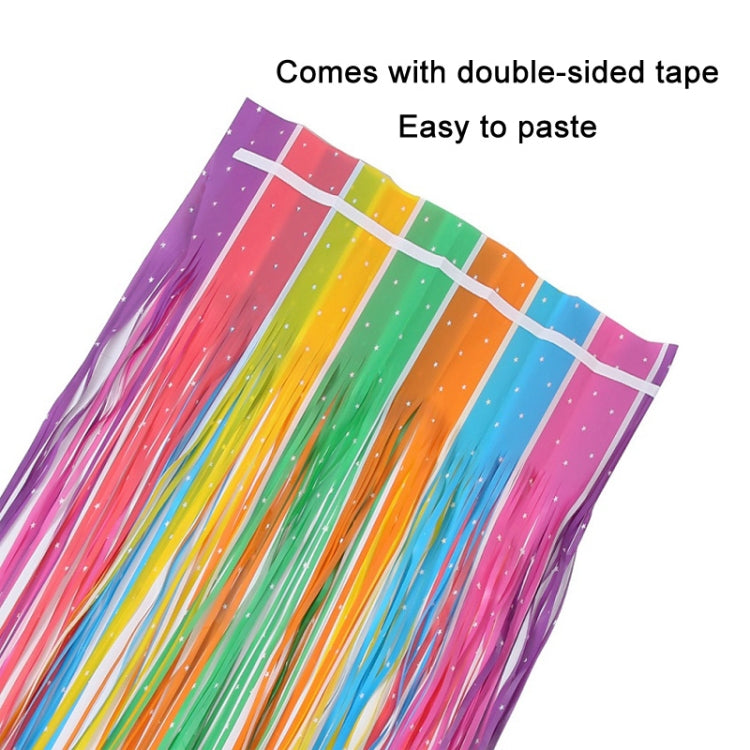 1x2.5M Splicing Color Rain Curtain Birthday Party Surprise Arrangement Props, 1x2.5M