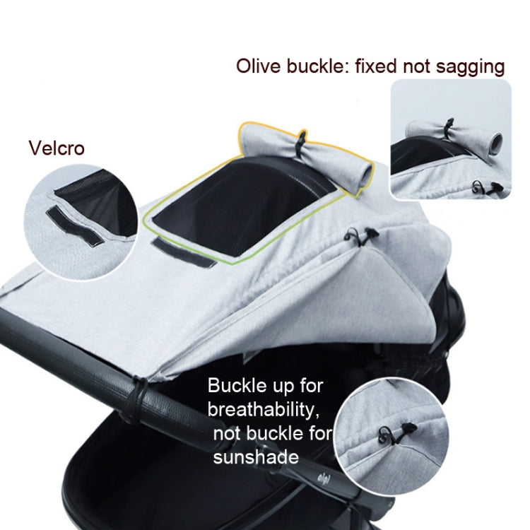 Universal Baby Stroller Accessories Sun Shade Cover With Visible Sunroof, Gray, Pink, Black