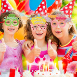 2 PCS Funny Glasses Birthday Party Cartoon Decoration Photo Props, Shape:, Happy Birthday Dot, Pink Firebird, Blue Bear, Rose Red Firebird, Blue Letters, Frog, Angel Wings, Yellow Letters, Pink Letters