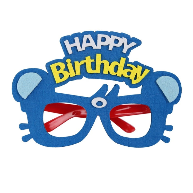 2 PCS Funny Glasses Birthday Party Cartoon Decoration Photo Props, Shape:, Happy Birthday Dot, Pink Firebird, Blue Bear, Rose Red Firebird, Blue Letters, Frog, Angel Wings, Yellow Letters, Pink Letters