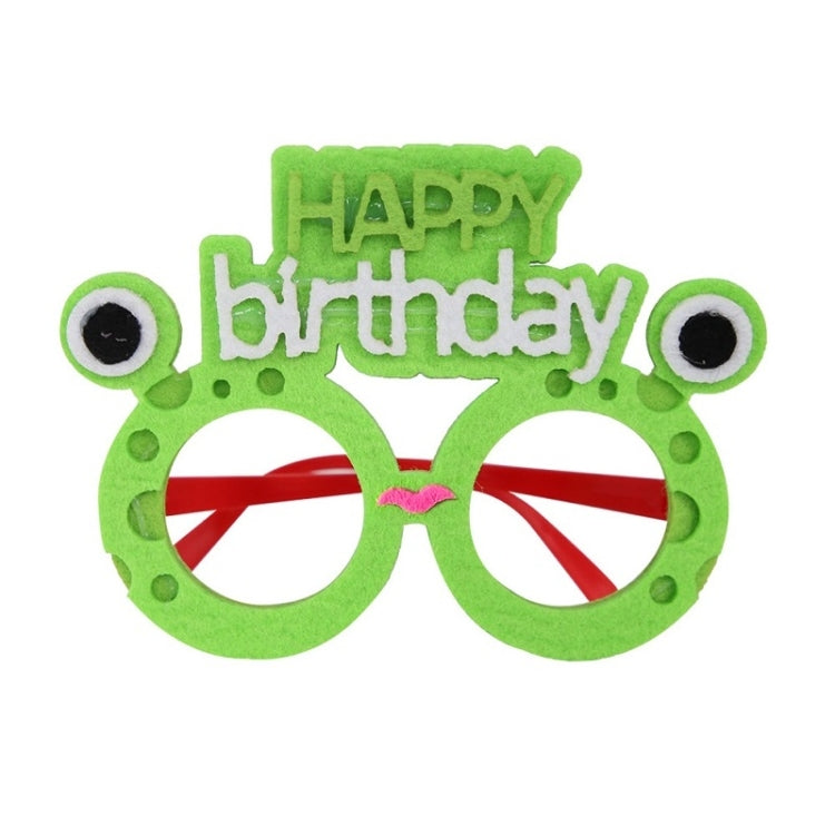 2 PCS Funny Glasses Birthday Party Cartoon Decoration Photo Props, Shape:, Happy Birthday Dot, Pink Firebird, Blue Bear, Rose Red Firebird, Blue Letters, Frog, Angel Wings, Yellow Letters, Pink Letters