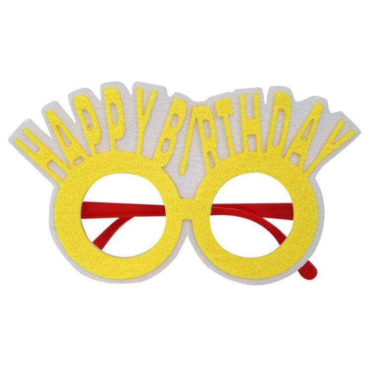 2 PCS Funny Glasses Birthday Party Cartoon Decoration Photo Props, Shape:, Happy Birthday Dot, Pink Firebird, Blue Bear, Rose Red Firebird, Blue Letters, Frog, Angel Wings, Yellow Letters, Pink Letters