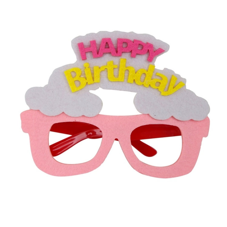 2 PCS Funny Glasses Birthday Party Cartoon Decoration Photo Props, Shape:, Happy Birthday Dot, Pink Firebird, Blue Bear, Rose Red Firebird, Blue Letters, Frog, Angel Wings, Yellow Letters, Pink Letters