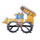 3 PCS Children Birthday Party Funny Glasses Photo Props, Logging Truck, Forklift, Tanker Truck, Small Crane, Bulldozer, Engineering Cap, Expel Soil Machine, Dump Truck, Excavator, Grinder, Screw Machine, Crane, Bus, Red Excavator, Orange Bulldozer     ...