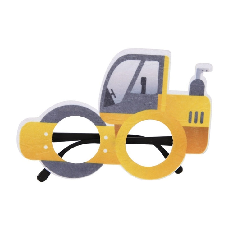 3 PCS Children Birthday Party Funny Glasses Photo Props, Logging Truck, Forklift, Tanker Truck, Small Crane, Bulldozer, Engineering Cap, Expel Soil Machine, Dump Truck, Excavator, Grinder, Screw Machine, Crane, Bus, Red Excavator, Orange Bulldozer     ...