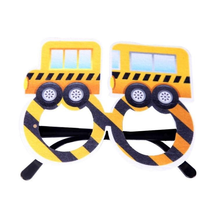 3 PCS Children Birthday Party Funny Glasses Photo Props, Logging Truck, Forklift, Tanker Truck, Small Crane, Bulldozer, Engineering Cap, Expel Soil Machine, Dump Truck, Excavator, Grinder, Screw Machine, Crane, Bus, Red Excavator, Orange Bulldozer     ...
