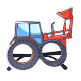 3 PCS Children Birthday Party Funny Glasses Photo Props, Logging Truck, Forklift, Tanker Truck, Small Crane, Bulldozer, Engineering Cap, Expel Soil Machine, Dump Truck, Excavator, Grinder, Screw Machine, Crane, Bus, Red Excavator, Orange Bulldozer     ...