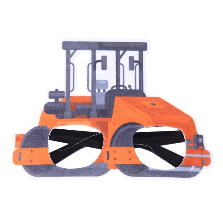 3 PCS Children Birthday Party Funny Glasses Photo Props, Logging Truck, Forklift, Tanker Truck, Small Crane, Bulldozer, Engineering Cap, Expel Soil Machine, Dump Truck, Excavator, Grinder, Screw Machine, Crane, Bus, Red Excavator, Orange Bulldozer     ...