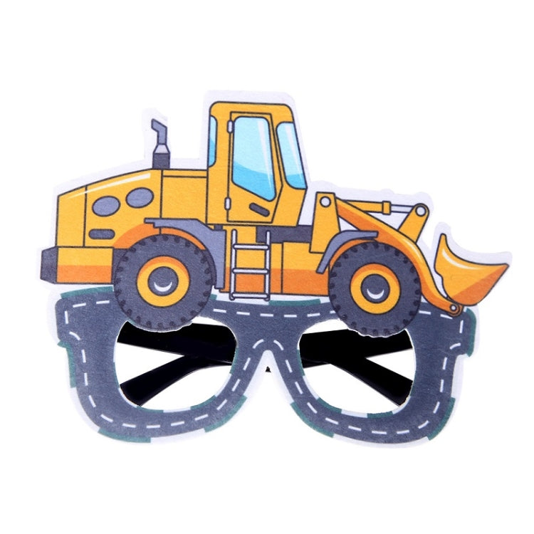 3 PCS Children Birthday Party Funny Glasses Photo Props, Logging Truck, Forklift, Tanker Truck, Small Crane, Bulldozer, Engineering Cap, Expel Soil Machine, Dump Truck, Excavator, Grinder, Screw Machine, Crane, Bus, Red Excavator, Orange Bulldozer     ...