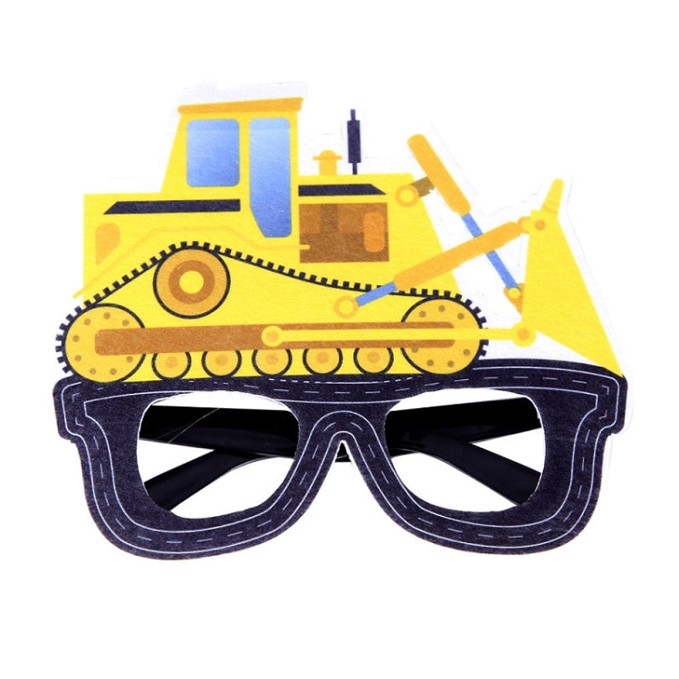 3 PCS Children Birthday Party Funny Glasses Photo Props, Logging Truck, Forklift, Tanker Truck, Small Crane, Bulldozer, Engineering Cap, Expel Soil Machine, Dump Truck, Excavator, Grinder, Screw Machine, Crane, Bus, Red Excavator, Orange Bulldozer     ...