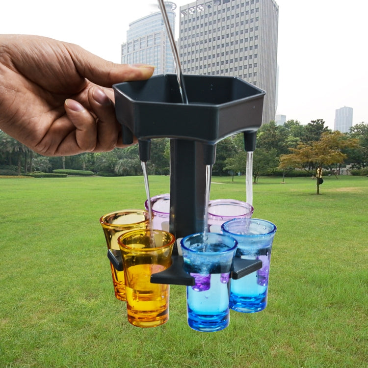 Bar Party 6 Cups Hexagon Wine Dispenser Wine Pourer, Gray+6 Transparent Cups, Blue+6 Transparent Cups, Gray+6 Colorful Cups, Blue+6 Colorful Cups