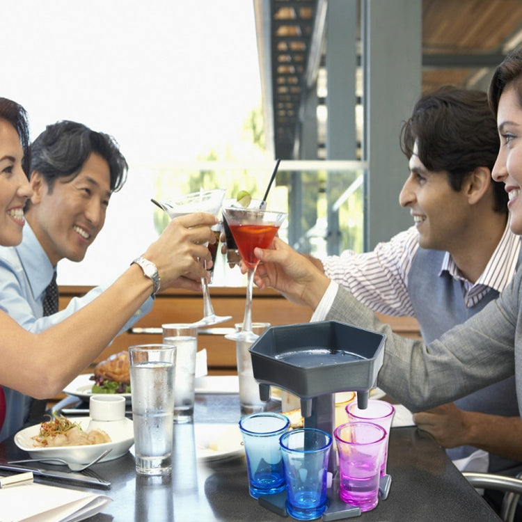 Bar Party 6 Cups Hexagon Wine Dispenser Wine Pourer, Gray+6 Transparent Cups, Blue+6 Transparent Cups, Gray+6 Colorful Cups, Blue+6 Colorful Cups