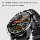 I9 1.5 Inch Heart Rate/Blood Pressure/Blood Oxygen Monitoring Watch, Color: Silver Steel, Black, Red, Orange, Green, Black Leather, Brown Leather, Black Steel, Silver Steel