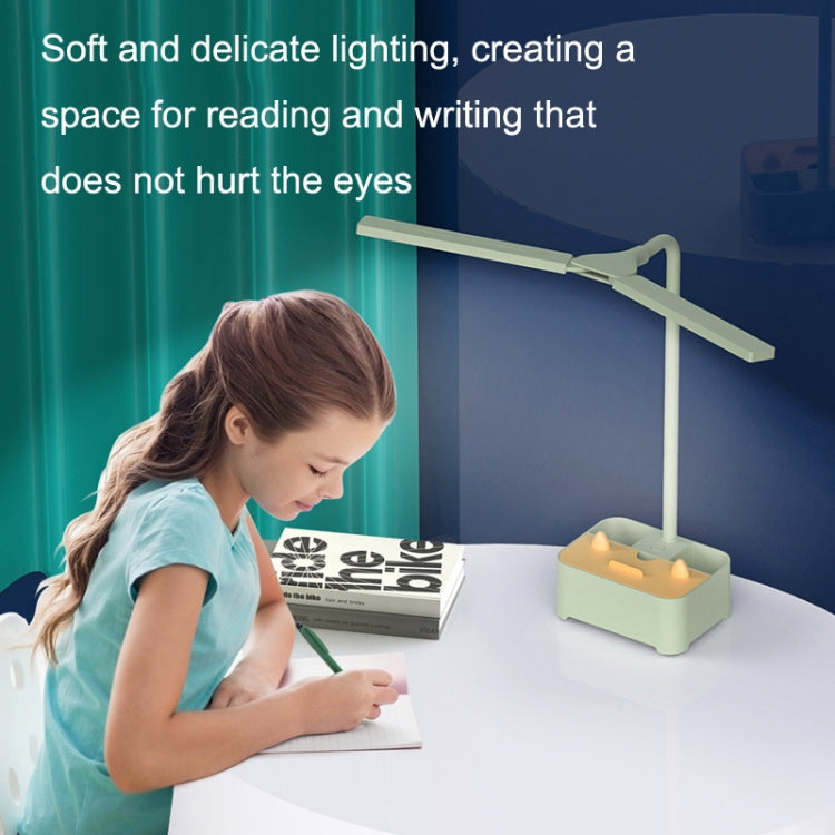 TD6 Student Mobile Phone Holder Pen Holder Eye Protection USB Desk Lamp, White, Pink, Green