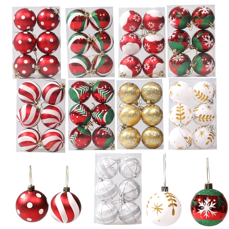 6pcs/pack 6cm Painted Christmas Ball Decoration Props