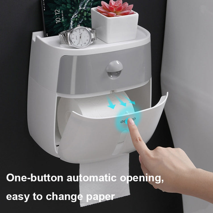 ECOCO E1804 Toilet Multifunctional Double-layers Tissue Rack, White+Gray, White+Black, Pink+Pink, Blue+Blue