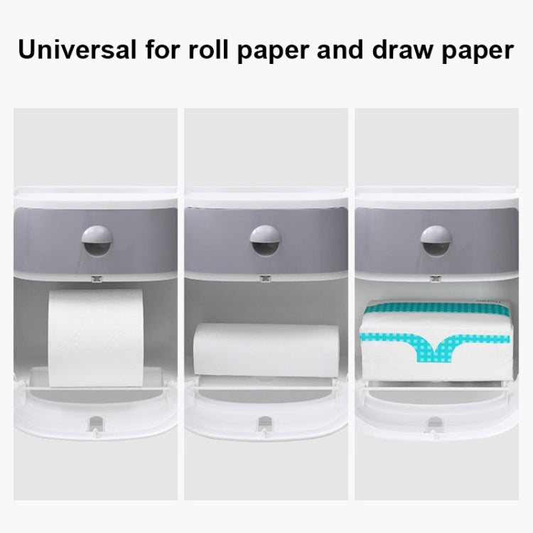 ECOCO E1804 Toilet Multifunctional Double-layers Tissue Rack, White+Gray, White+Black, Pink+Pink, Blue+Blue
