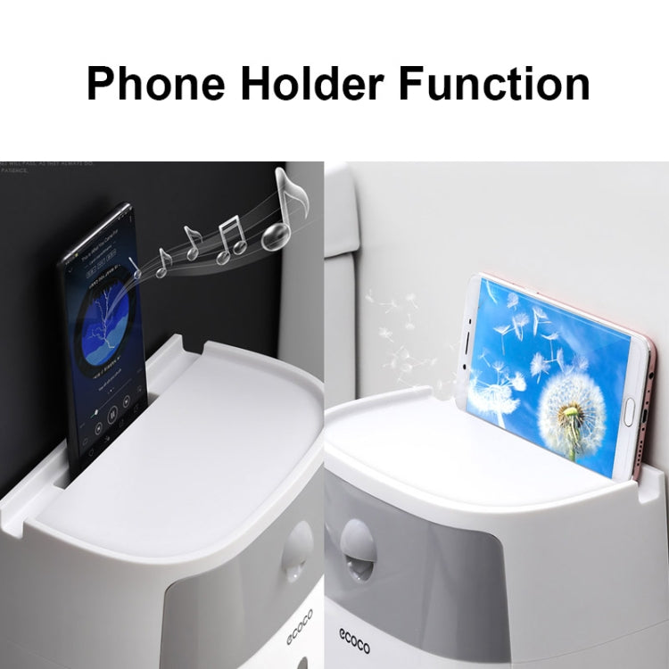 ECOCO E1804 Toilet Multifunctional Double-layers Tissue Rack, White+Gray, White+Black, Pink+Pink, Blue+Blue
