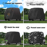 210D Oxford Cloth Golf Cart Cover Scooter Kart Dust Cover, 242 x 122 x 168 cm, 275 x 122 x 168 cm, 285 x 122 x 168cm