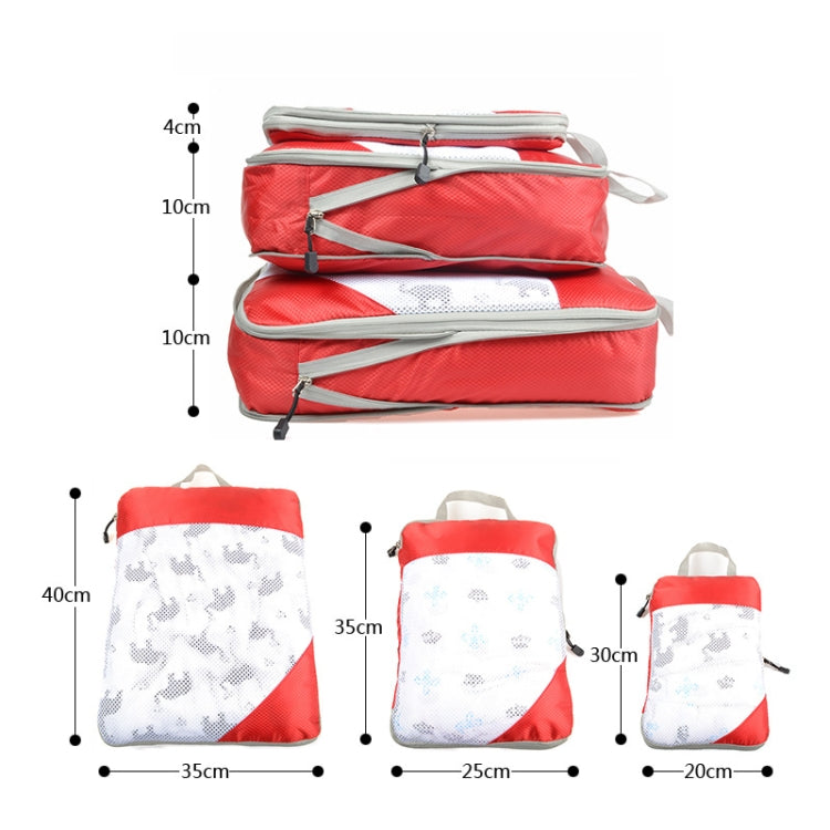 3 PCS/Set Travel Waterproof Compression Clothes Storage Bag, Orange With Net, Nevy With Net, Pink With Net, Red With Net, Green With Net, Gray With Net, Black With Net, Gray Without Net, Black Without Net, Red Without Net, Blue Without Net             ...